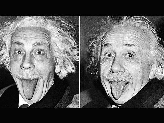 Джон Малкович в образе знаменитых фотографий Альберт Эйнштейн