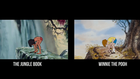 12 раз когда Disney использовал одни и те же иллюстрации Книга джунглей (The Jungle Book) 1967 и Множество приключений Винни-Пуха (Winnie the Pooh) 1977