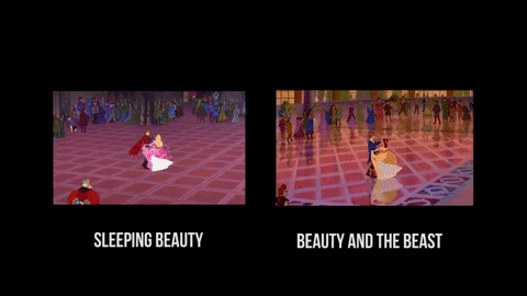 12 раз когда Disney использовал одни и те же иллюстрации Спящая красавица (Sleeping Beauty) 1955 и Красавица и чудовище (Beauty and the Beast) 1991